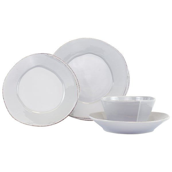 Lastra Dinnerware - Serving for 4 - Light Gray