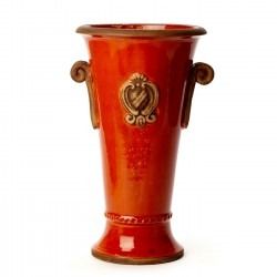 Rustic Garden Red Fox Handled Trumpet Vase