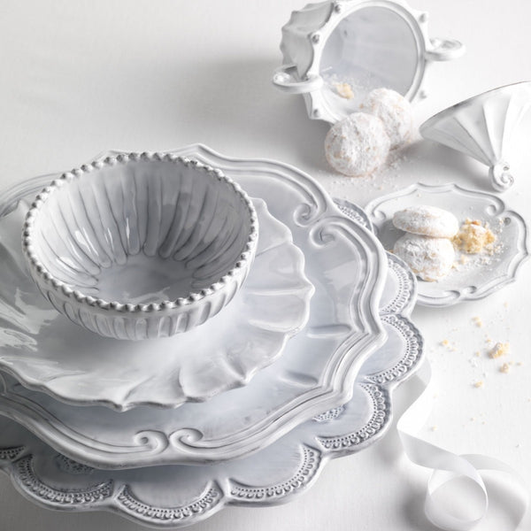 Incanto Baroque White Dinner Plate - Set of 4 , tableware - Vietri, Pezzo Bello
 - 5