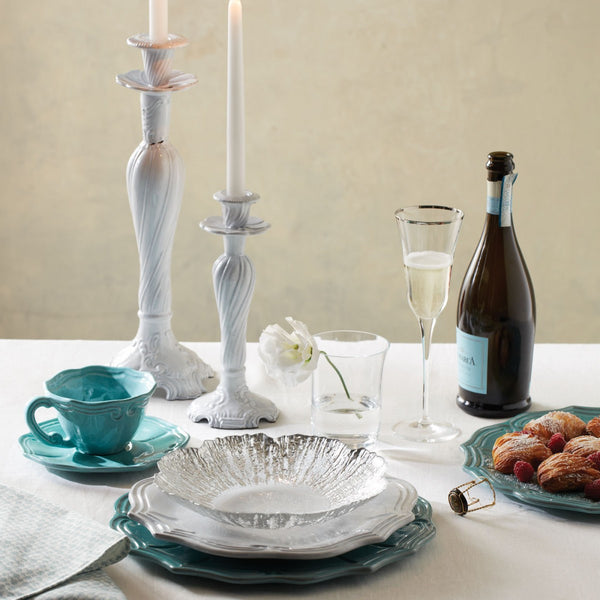 Incanto Baroque White Dinner Plate - Set of 4 , tableware - Vietri, Pezzo Bello
 - 4