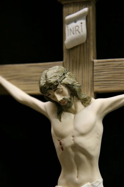 Italian Marble Painted Crucifix