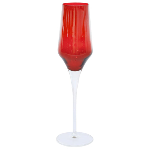 Contessa Champagne Glass - Sets of 4 - Red