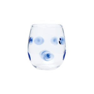 Drop Stemless Wine Glass - Set of 4 - Blue