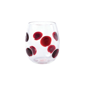 Drop Stemless Wine Glass - Set of 4 - Red