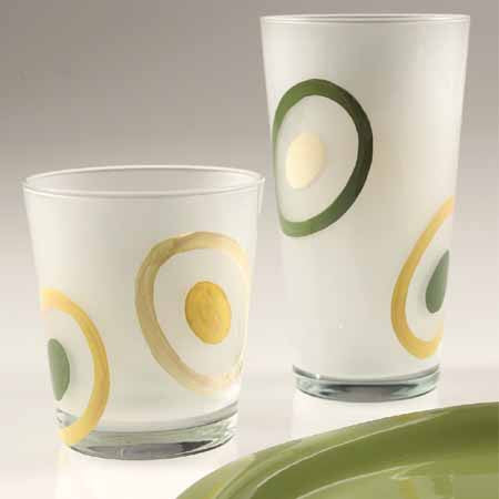 Frosted Dot High Ball Glasses , Overstock/Clearance - Vietri, Pezzo Bello
