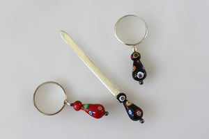 Murano Glass Mosaic Magnifying Glass, In Black or Red