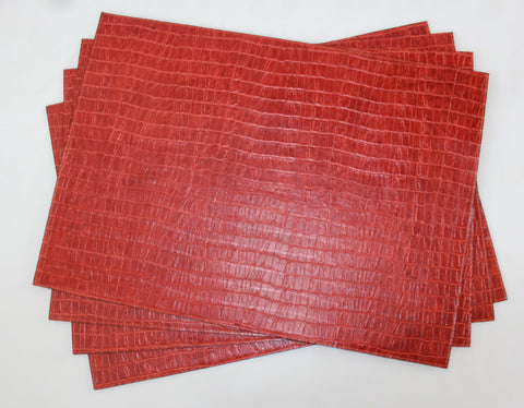 Cinnamon Vinyl Crocodile Placemats Set of 4
