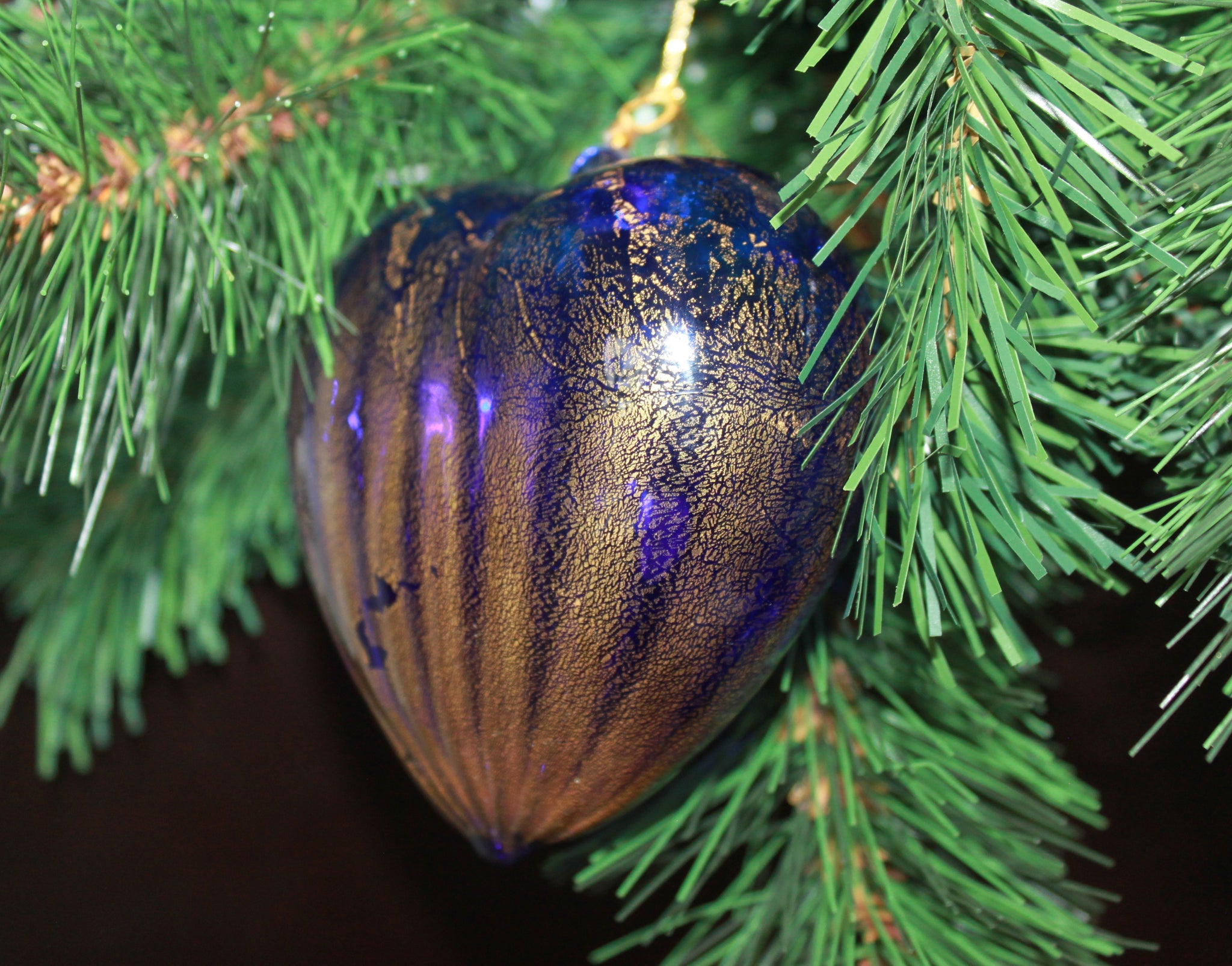 Gilded Blue/Purple Heart Ornament