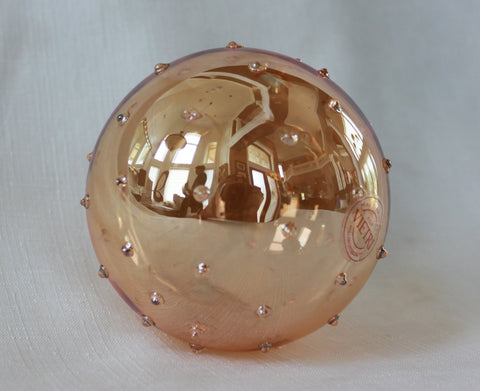 Amber Studded Ball Ornament