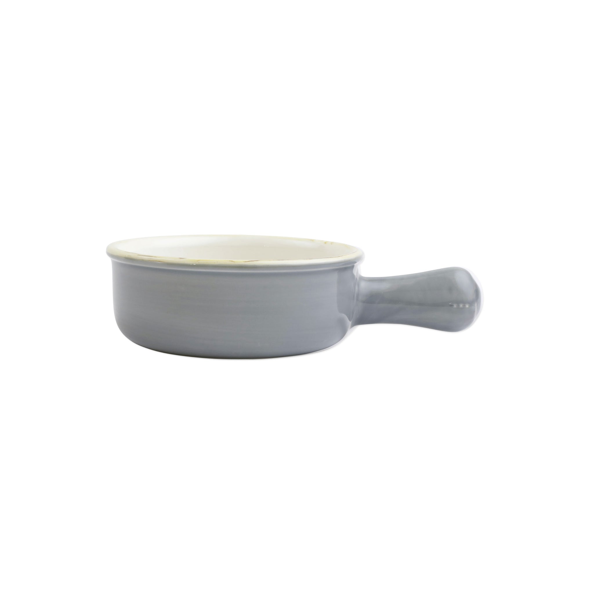 Italian Bakers Small Round Baker with Large Handle - Gray