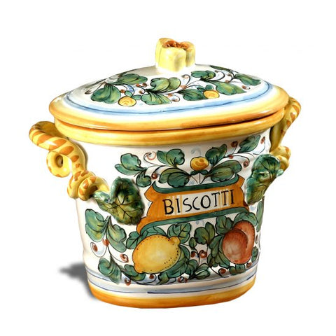 Yellow Lemon Oval Biscotti Jar