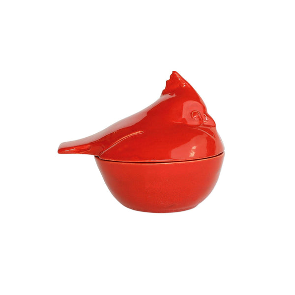 Lastra Holiday Figural Red Bird Covered Bowl