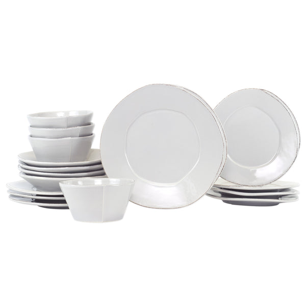 Lastra Dinnerware - Serving for 4 - Light Gray