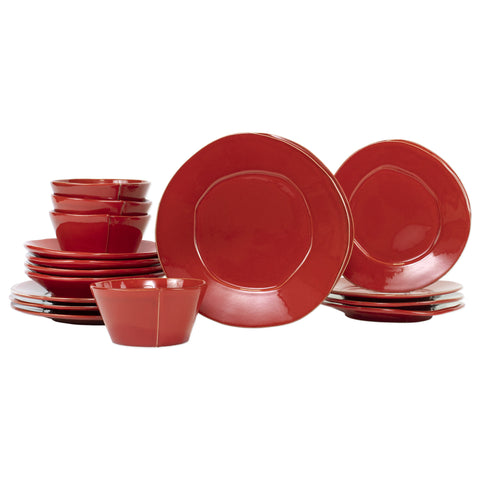 Lastra Dinnerware - Serving for 4 - Red
