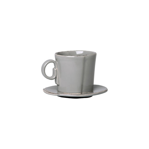 Lastra Espresso Cup and Saucer - Set of 4 - Gray
