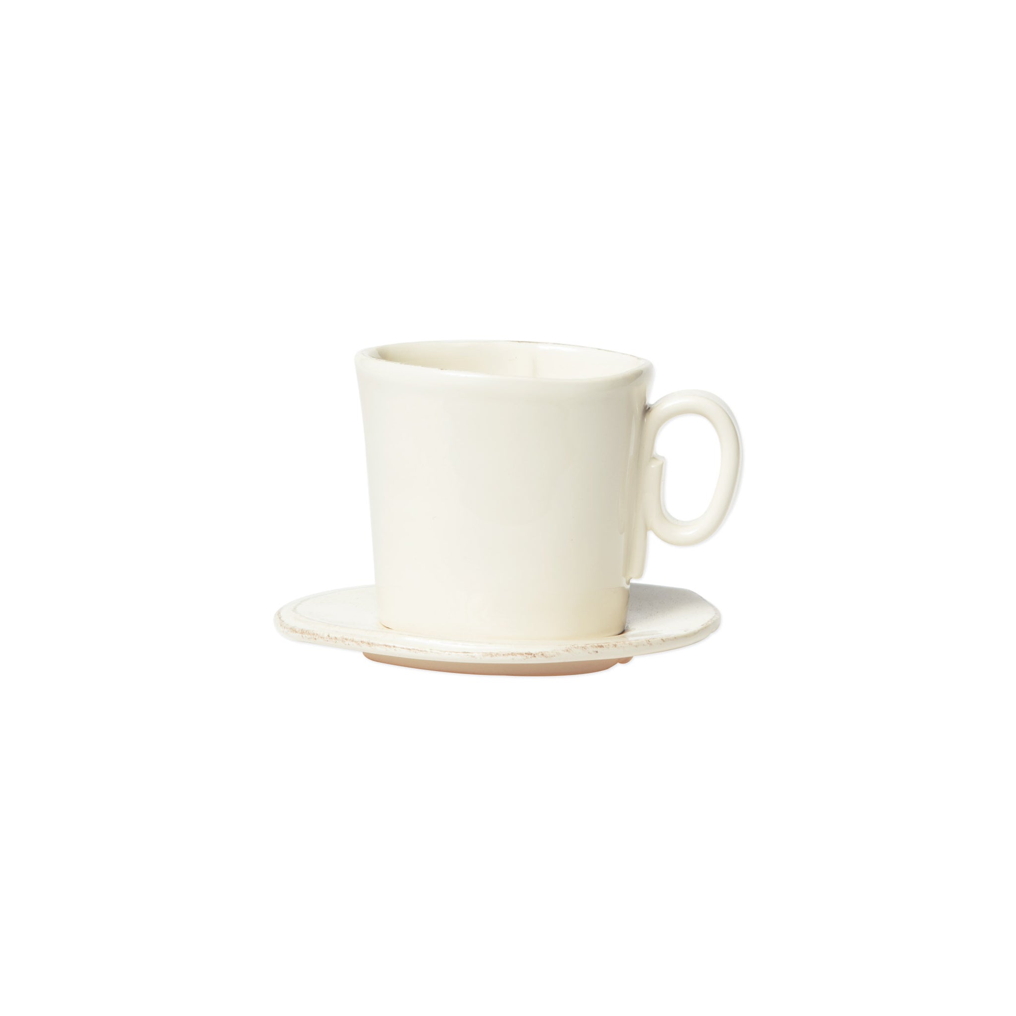 Lastra Espresso Cup and Saucer - Set of 4 - Linen