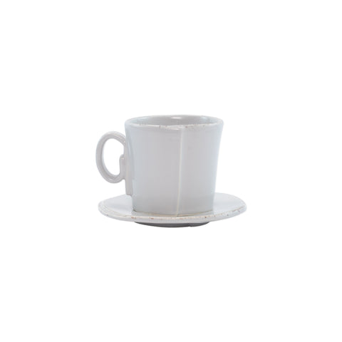Lastra Espresso Cup and Saucer - Set of 4 - Light Gray