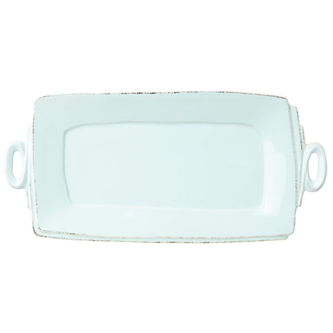 Lastra Handled Rectangular Platter - Aqua