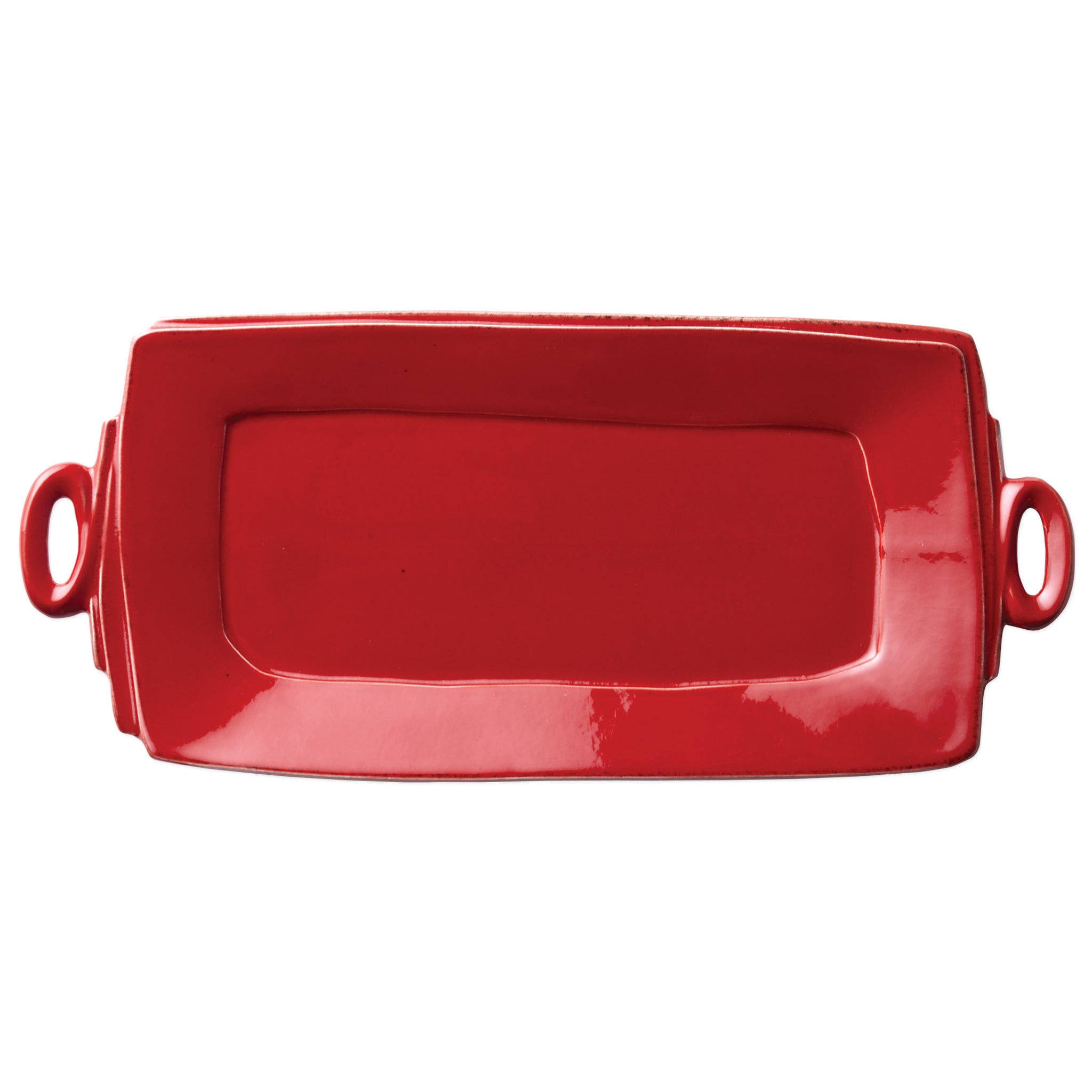 Lastra Handled Rectangular Platter - Red
