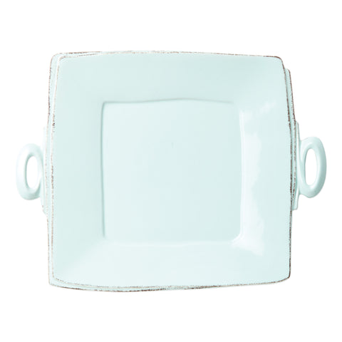 Lastra Square Handled Platter - Aqua