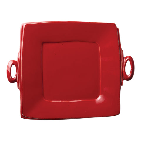 Lastra Square Handled Platter - Red