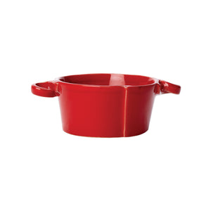 Lastra Small Handled Bowl  - Set of 4 - Red