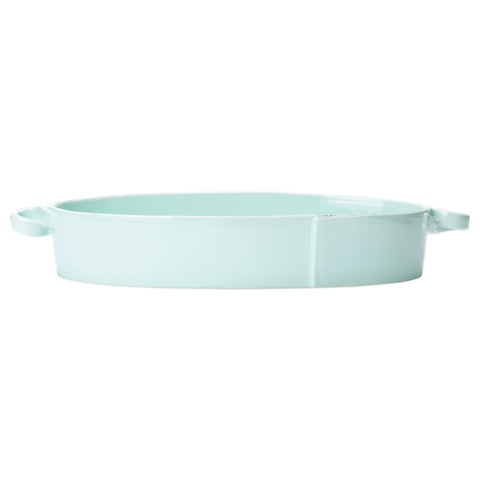 Lastra Handled Oval Baker - Aqua