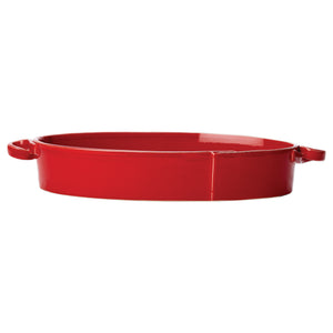 Lastra Handled Oval Baker - Red