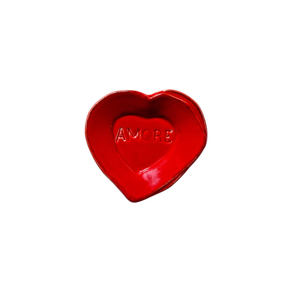 Lastra Heart Mini Amore Plate Available in White or Red