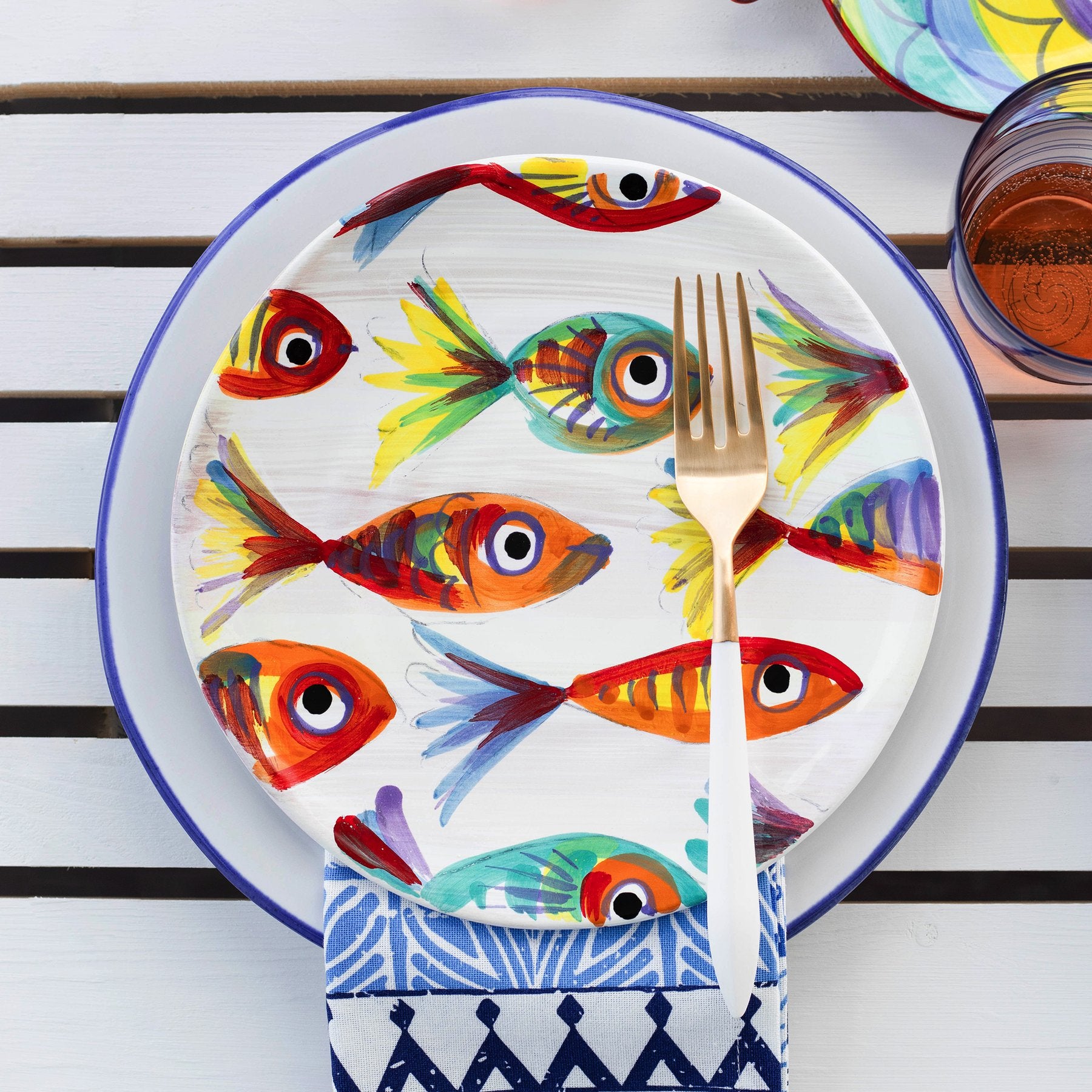 Vietri Pesci Colorati Salad Plates - Thumbnail 2