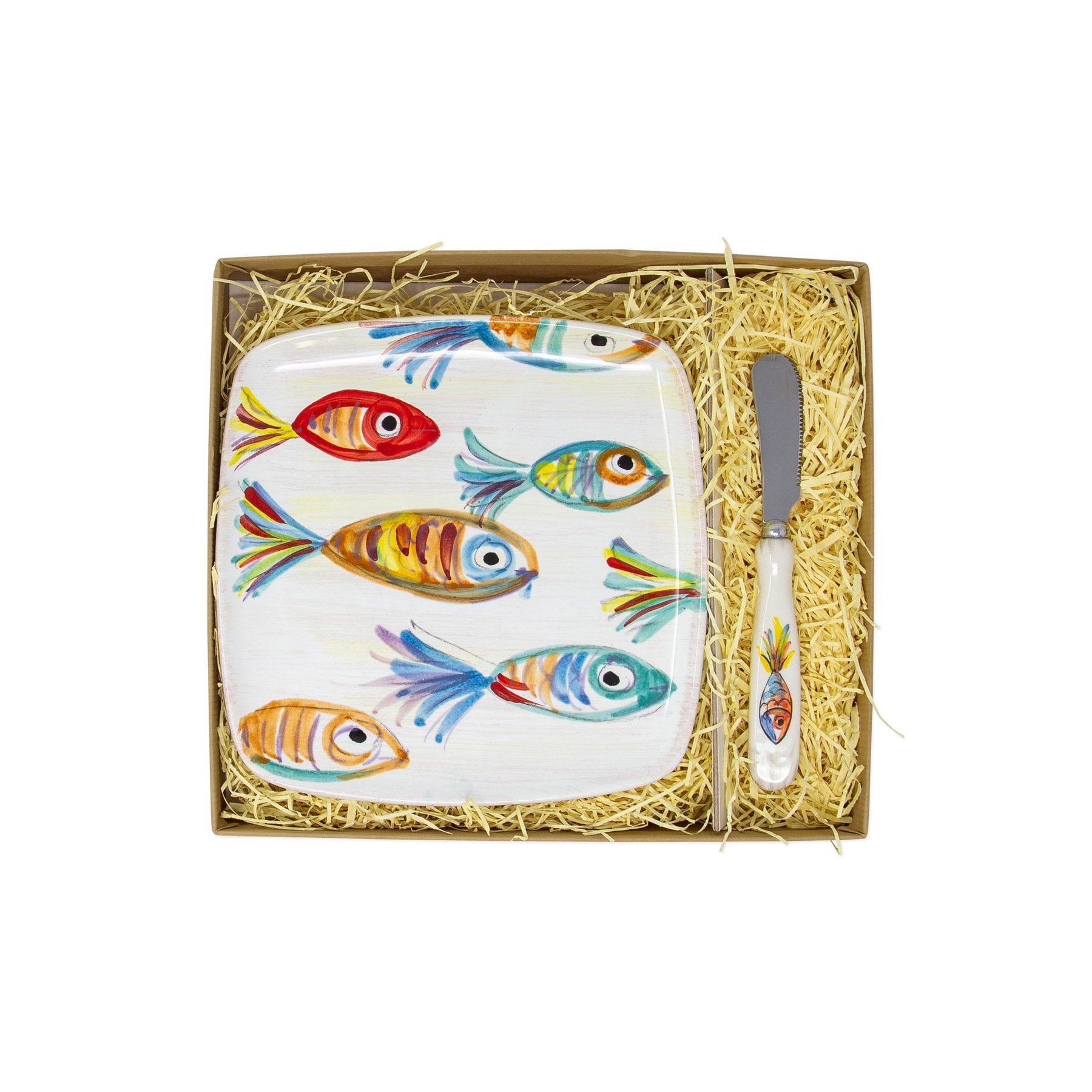 Vietri Pesci Colorati Square Plate