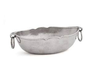 Peltro Pewter Oval Bowl with Rings