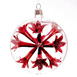 Red Trumpet Ball Ornaments  Set of 2