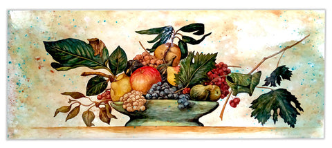 Fruit and Leaf Still Life Ceramic Panel