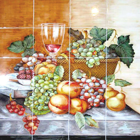 Fruit and Wine Still Life Panel