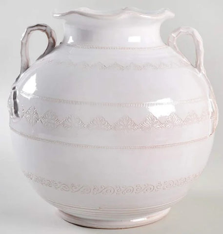 Bellezza White Round Handled Vase