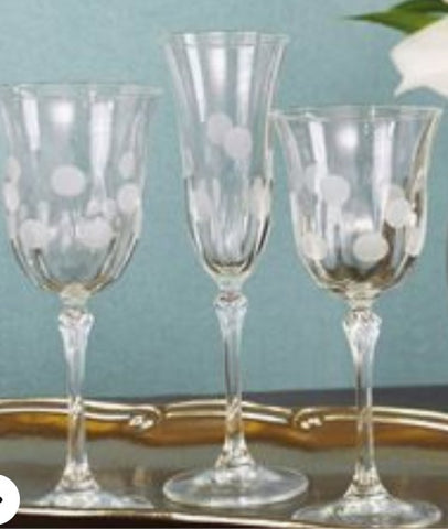 Dot Glasses in your choice of Champagne, or Water  Set of 4