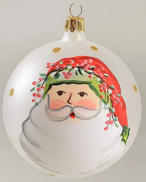 Old St. Nick Glass Ornaments - Set of 2