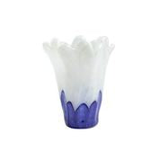 Onda Mouth Blown Medium Vase - Green/White or Cobalt/White