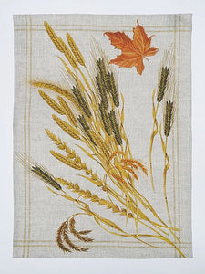 Autumn Grain Italian Linen Print Towel