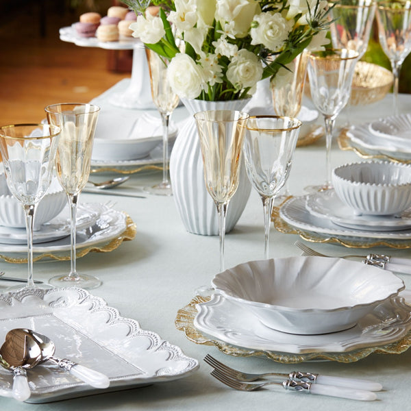 Incanto Baroque White Dinner Plate - Set of 4 , tableware - Vietri, Pezzo Bello
 - 3
