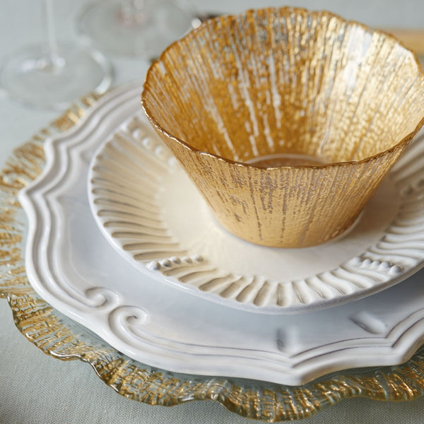 Incanto Baroque White Dinner Plate - Set of 4 , tableware - Vietri, Pezzo Bello
 - 2