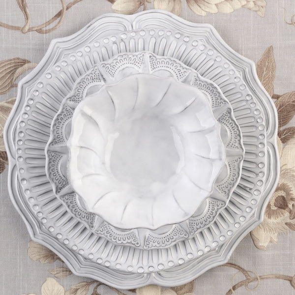 Incanto Baroque White Service Plate/Charger - Set of 4 , tableware - Vietri, Pezzo Bello
 - 3