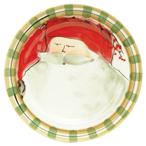 Old St. Nick Red Hat Dinner Plate - Set of 4 Plates , Christmas - Vietri, Pezzo Bello
